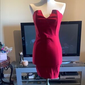 Lovely Day Red Strapless Sweetheart Bodycon Dress